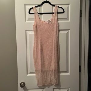 Basix II Pink Beaded Silk Dress